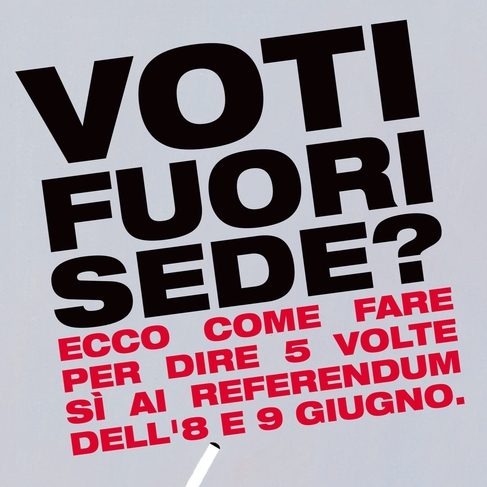 REFERENDUM: INFO PER IL VOTO FUORISEDE