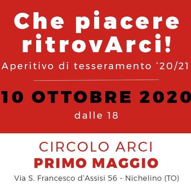 Che piacere ritrovArci! - Aperitivo di tesseramento '20/'21