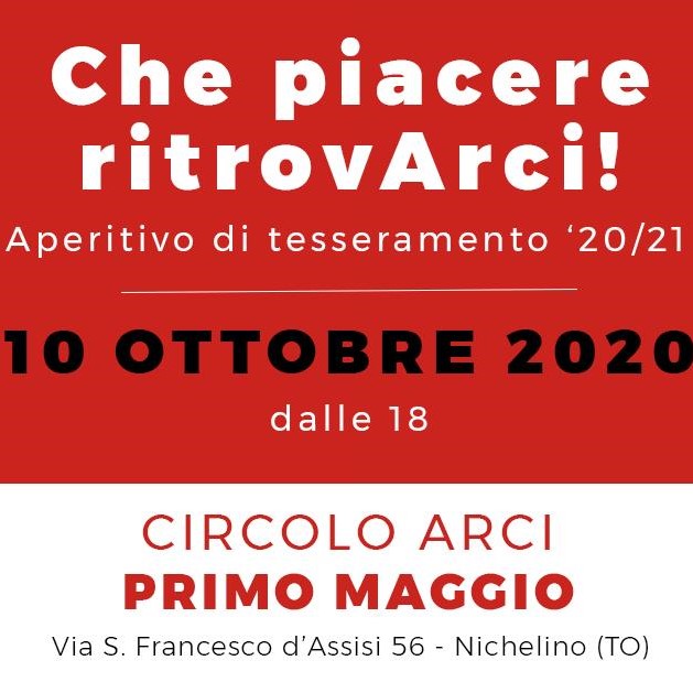 Che piacere ritrovArci! - Aperitivo di tesseramento '20/'21