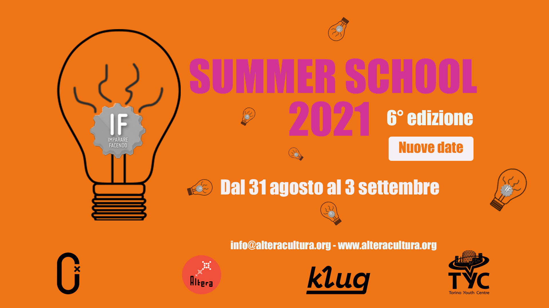 Altera APS / IF Summer School 2021 / 6° edizione dal 31 agosto al 3 settembre