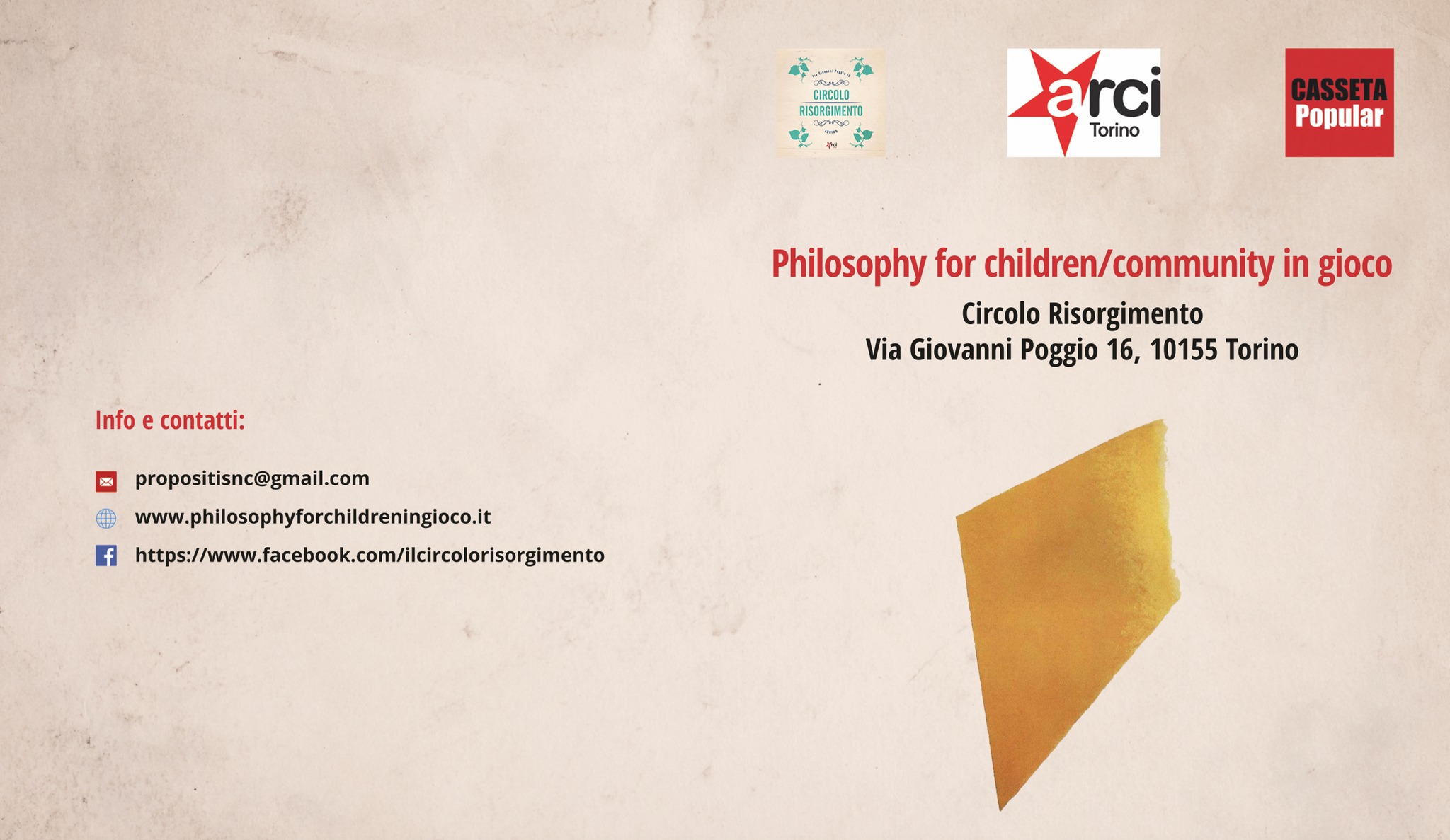 Incontri di pratiche di filosofia e philosophy for children/community Torino