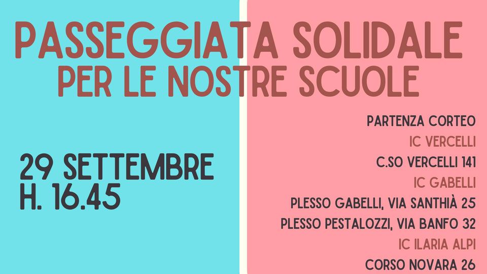 "Chi ruba è fesso!" - Passeggiata Solidale per le Scuole di Barriera