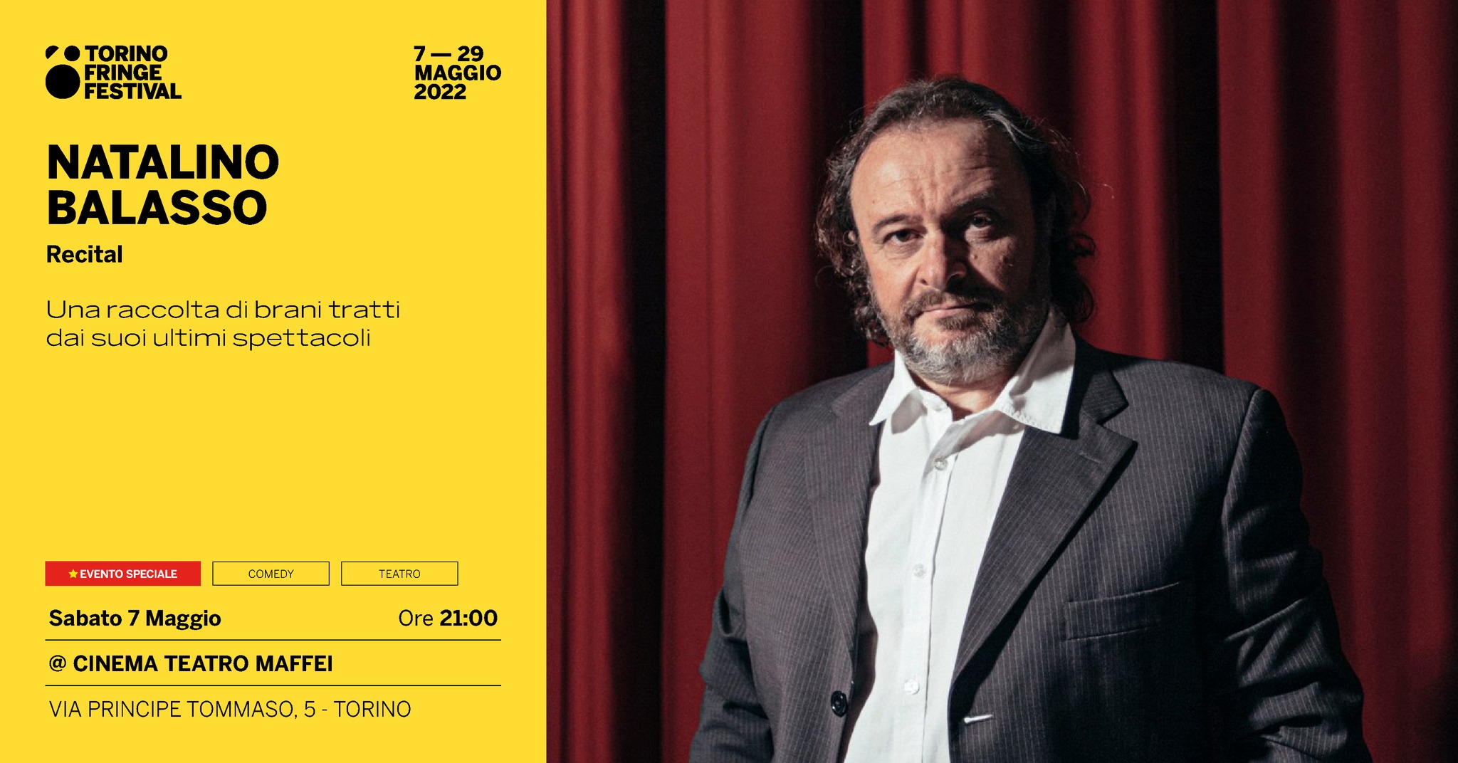 NATALINO BALASSO "Recital" @Cinema Teatro Maffei