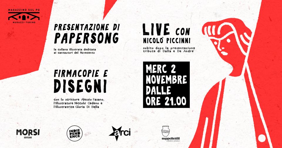 Morsi Editore presenta "PaperSong" (firmacopie e disegni) + Nicolò Piccinni live