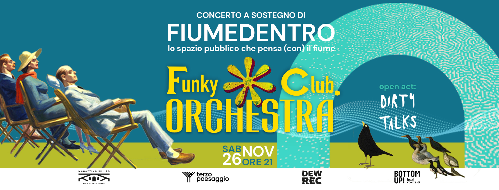 Concerto a sostegno di FIUMEDENTRO: Funky * Club Orchestra + guests - open act: Dirty Talks
