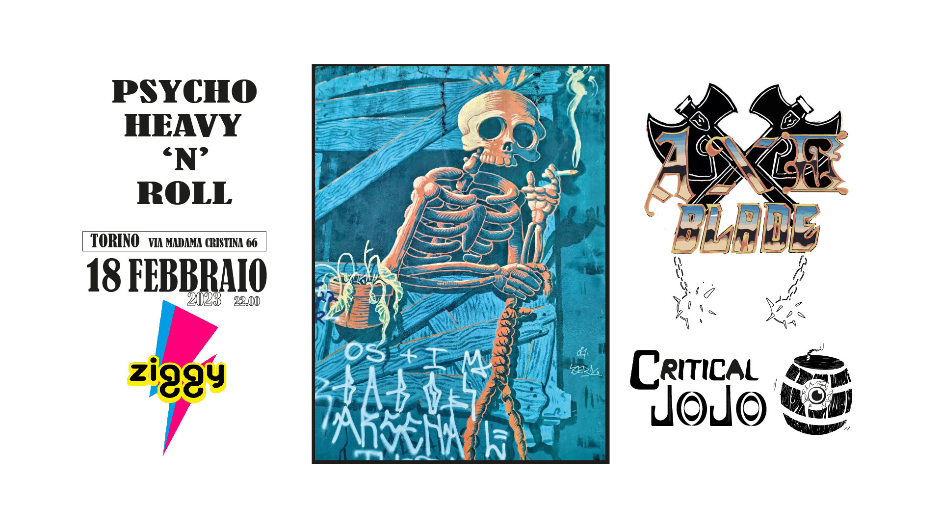 CRITICAL JO JO + AXE BLADE "Psycho Heavy 'N' Roll"