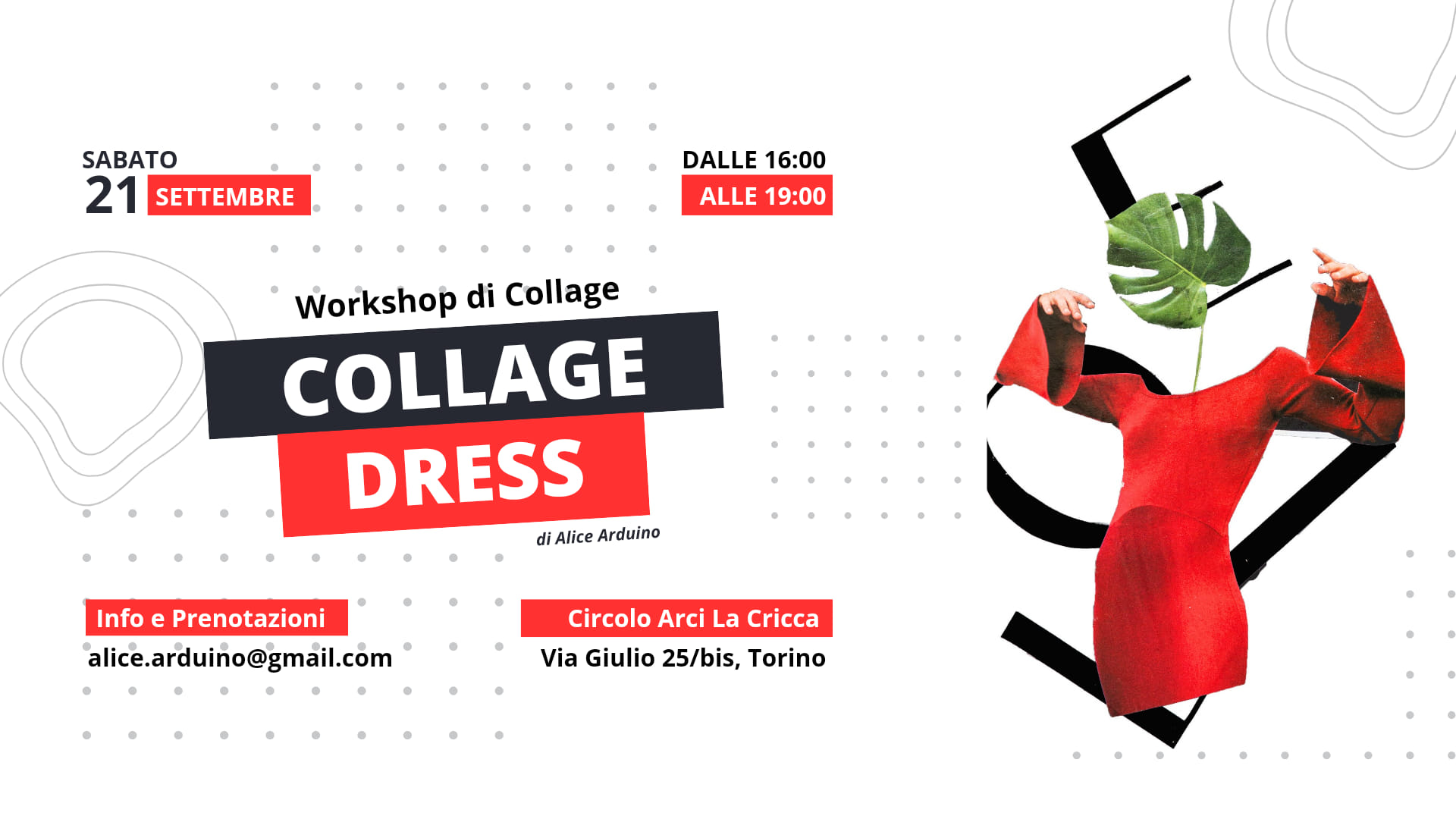 Workshop di collage - progetto collage dress