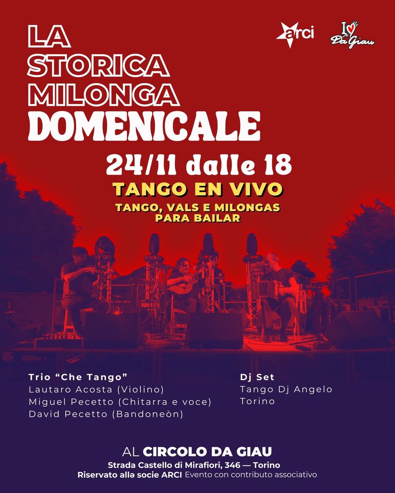 Tango en Vivo - La storica Milonga domenicale con band live