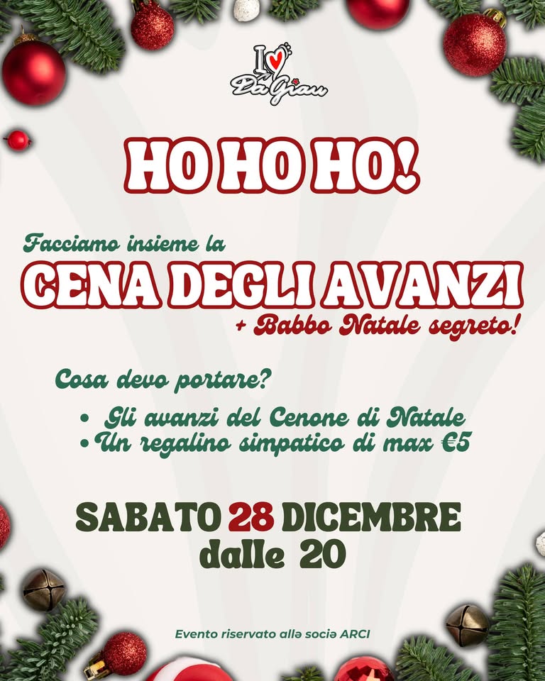 Natale Sociale - Cena degli Avanzi + Babbo Natale a sorpresa