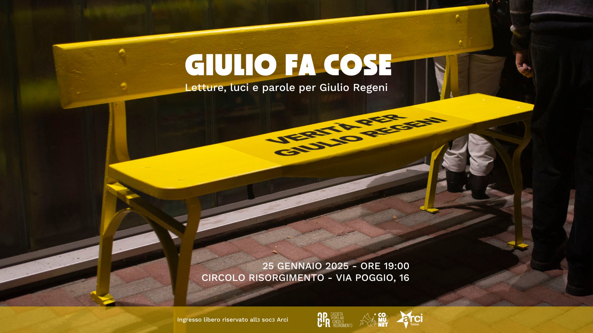 GIULIO FA COSE - Letture,luci e parole per Giulio Regeni