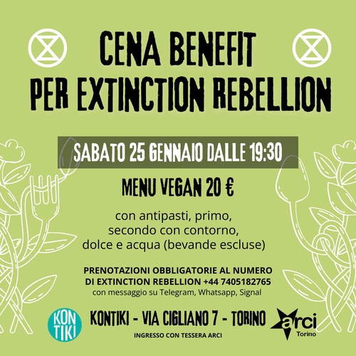 CENA BENEFIT PER EXTINCTION REBELLION