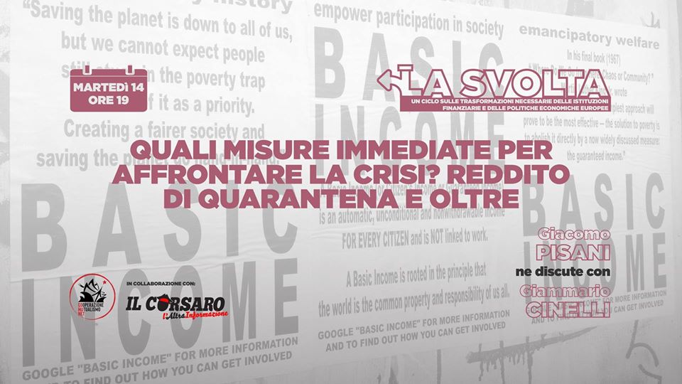Reddito di quarantena e altre misure per affrontare la crisi