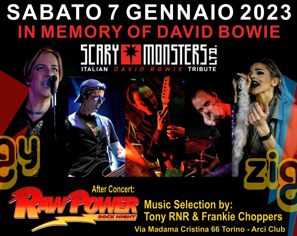 BOWIE NIGHT - SCARY MONSTERS ltd. (Italian David Bowie Tribute) + RawPower Night!