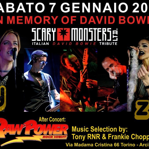 BOWIE NIGHT - SCARY MONSTERS ltd. (Italian David Bowie Tribute) + RawPower Night!