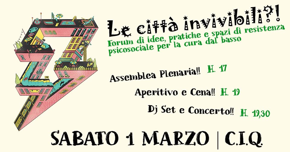 Le città invivibili?! Assemblea plenaria e serata di festa al C.I.Q.!