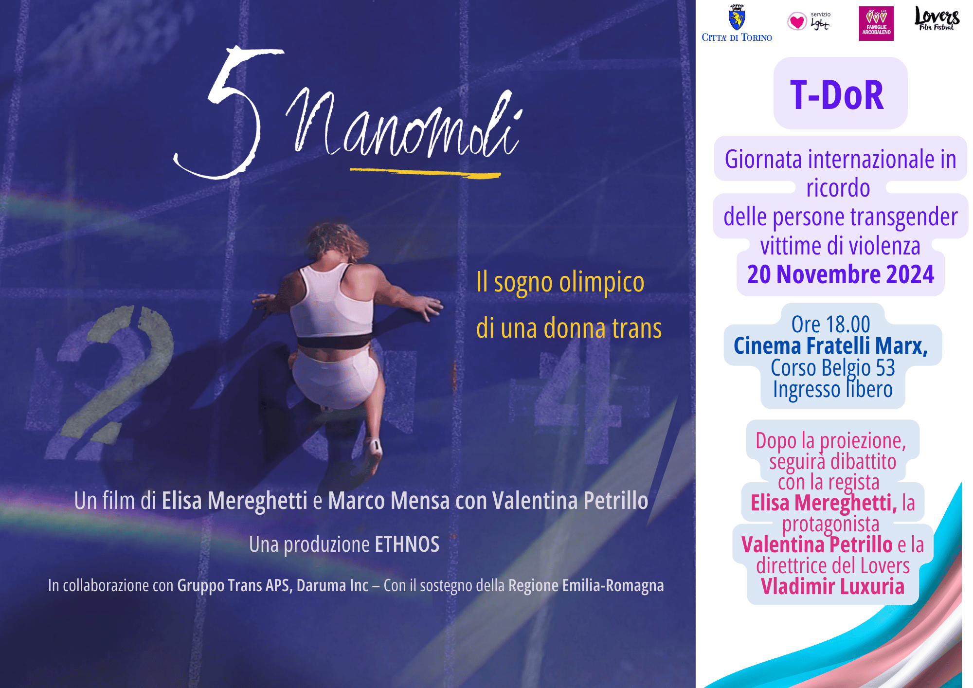 Transgender Day of Remembrance: "5 NANOMOLI - il sogno olimpico di una donna trans"
