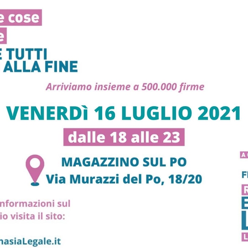 Notturna di firme Eutanasia Legale ai Murazzi