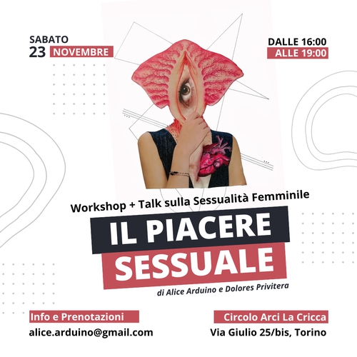 Workshop + Talk sulla Sessualità Femminile 