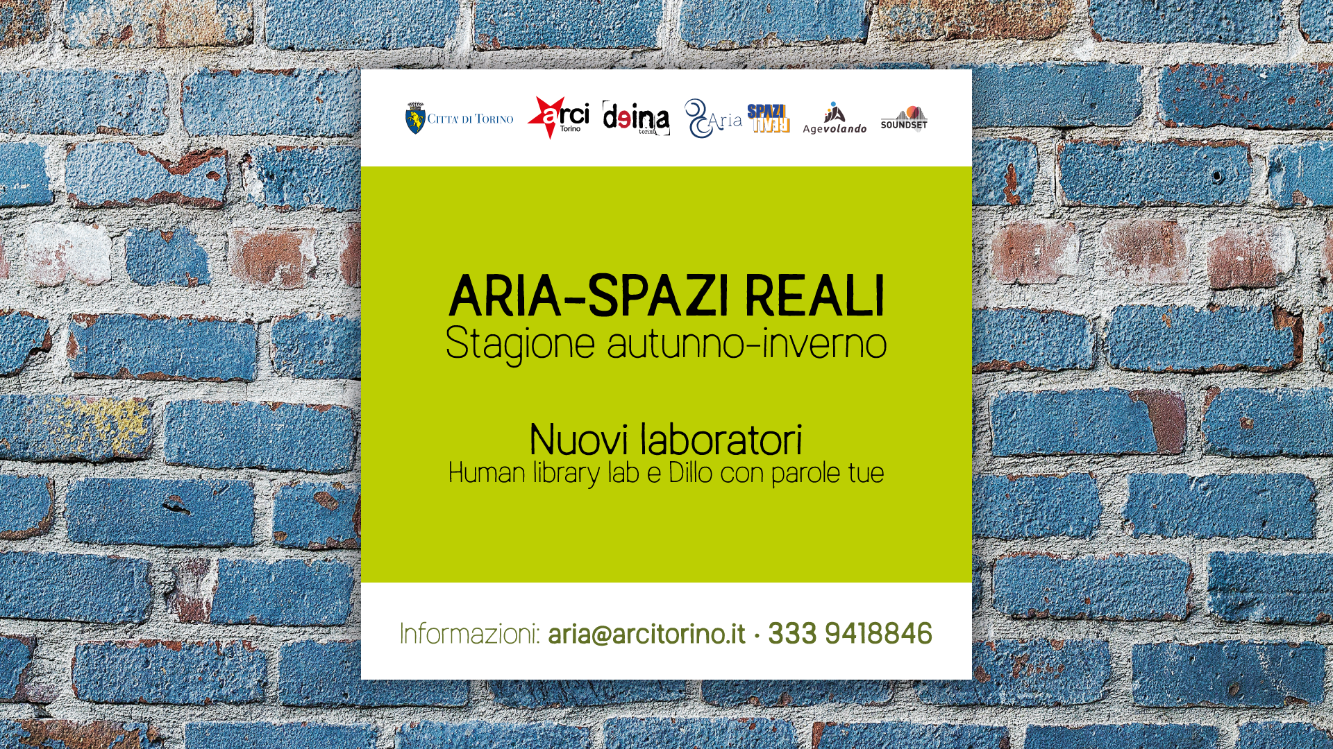 Aria-Spazi ReAli, stagione autunno/inverno, nuovi laboratori