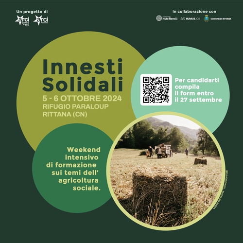 Innesti Solidali: weekend di formazione il 5 e il 6 Ottobre a borgata Paraloup (CN)