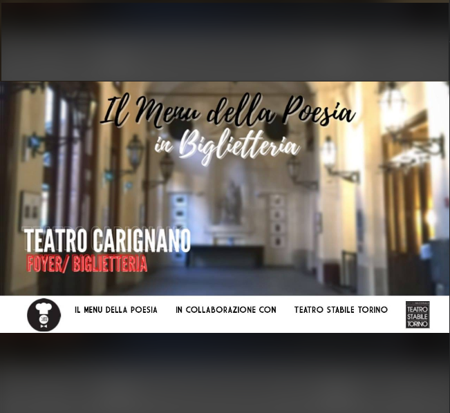 Il Menu della Poesia IN BIGLIETTERIA - Teatro Stabile Torino