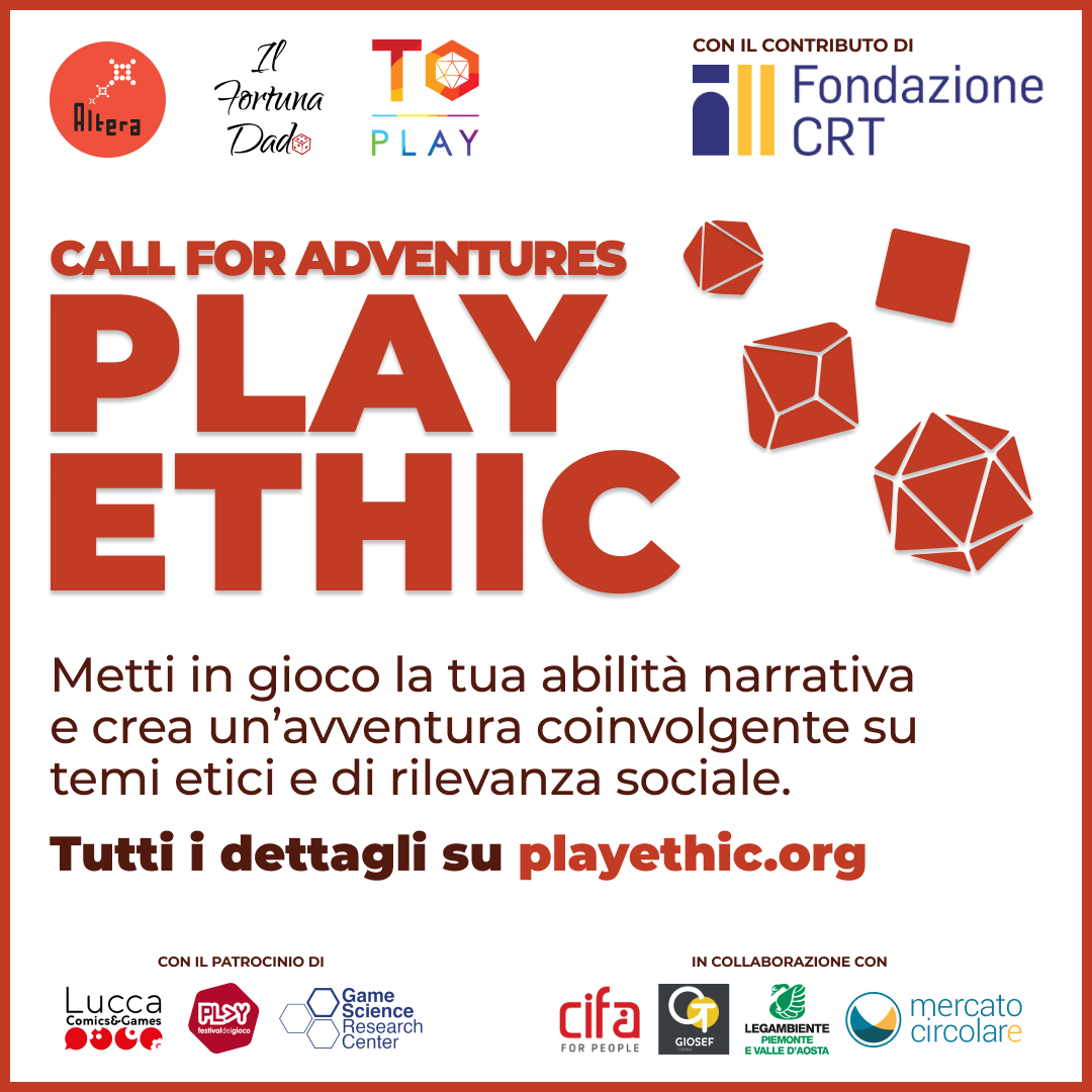 Call for adventures PLAY ETHIC, scadenza il 5 luglio