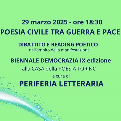 Poesia civile tra guerra e pace (Biennale Democrazia 2025)