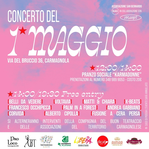 Concerto del 1° Maggio a Carmagnola