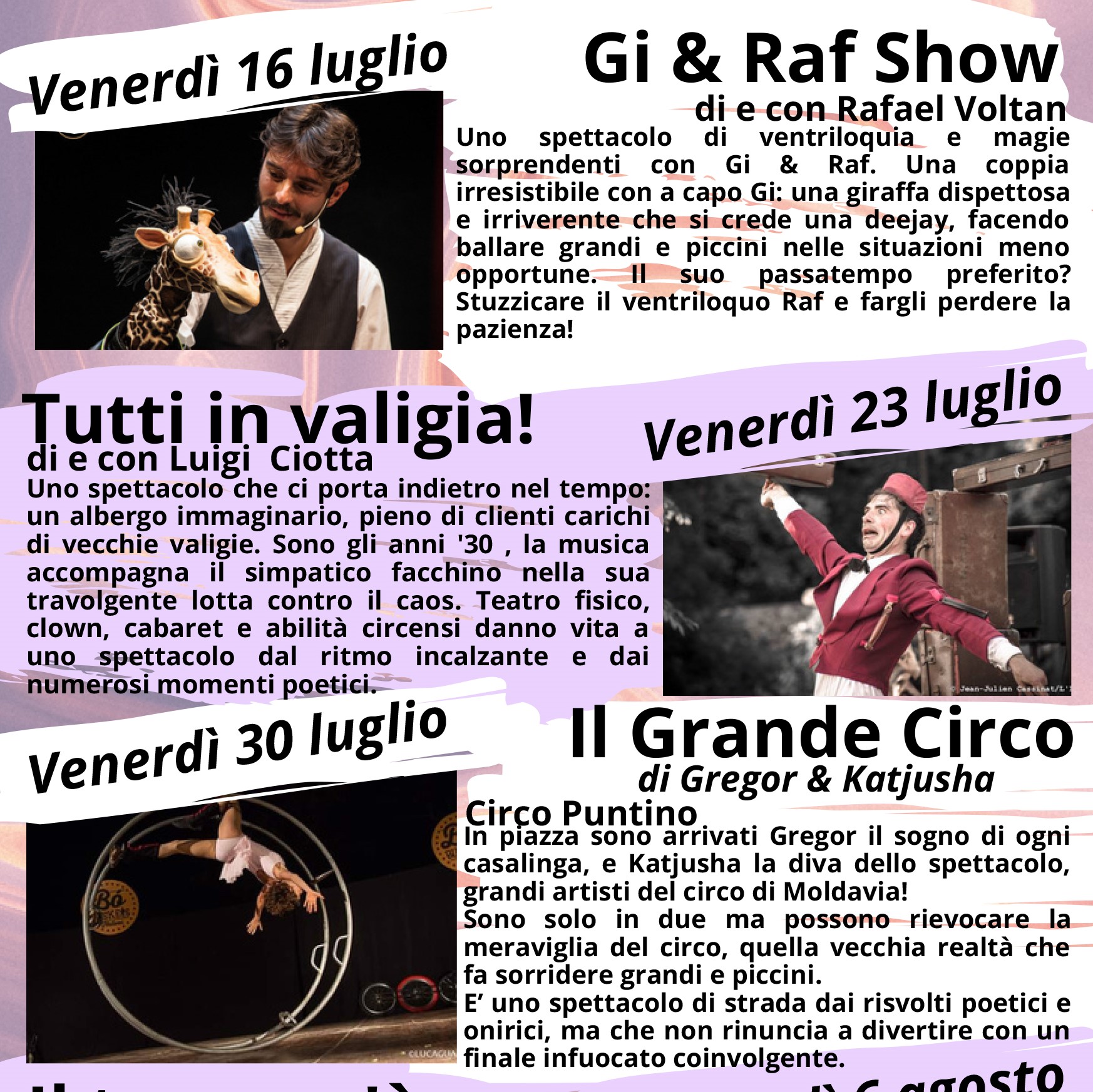 Il Teatro di strada “Sì di Venere” torna ad animare Piazza della Rossa a Busca - dal 16 luglio al 6 agosto