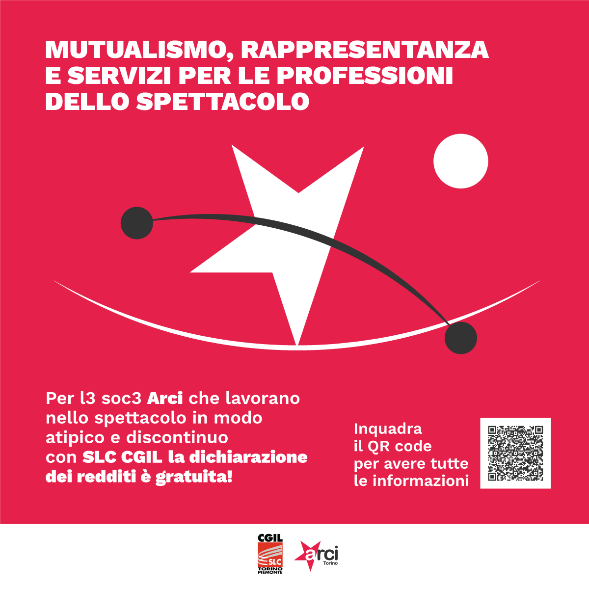 MUTUALISMO, RAPPRESENTANZA, SERVIZI. L3 soci3 Arci e SLC potranno rivolgersi gratuitamente ai CAF CGIL.