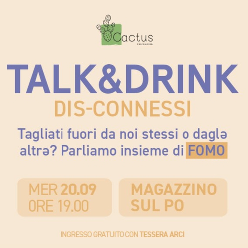 Talk&Drink, l’aperitivo psicologico