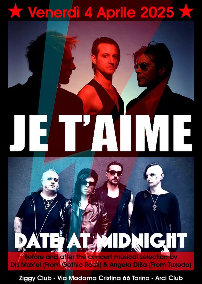 JE T'AIME ''Useless Boy'' + DATE AT MIDNIGHT + DJs Max'el & Angelo DiBa