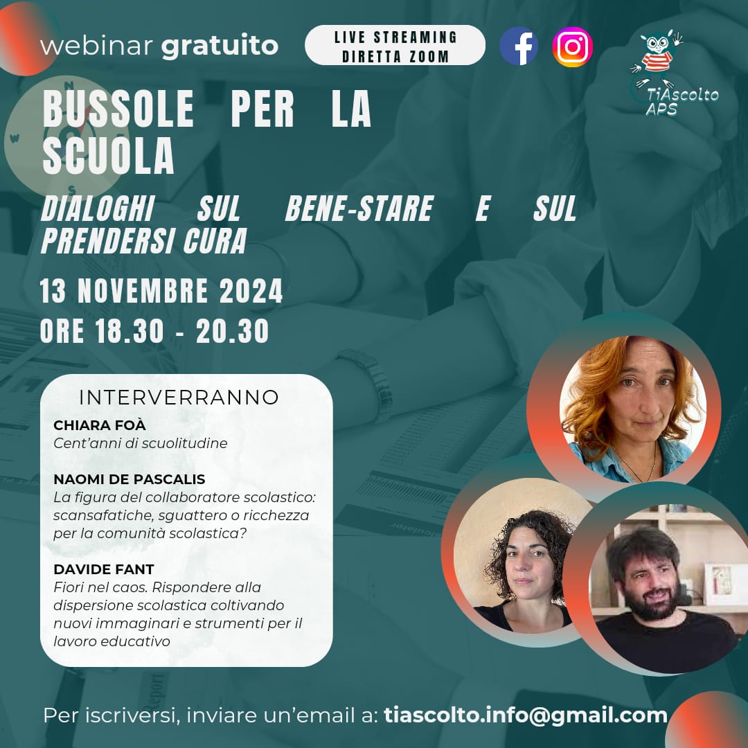 "Bussole per la scuola". Webinar gratuito in diretta streaming 