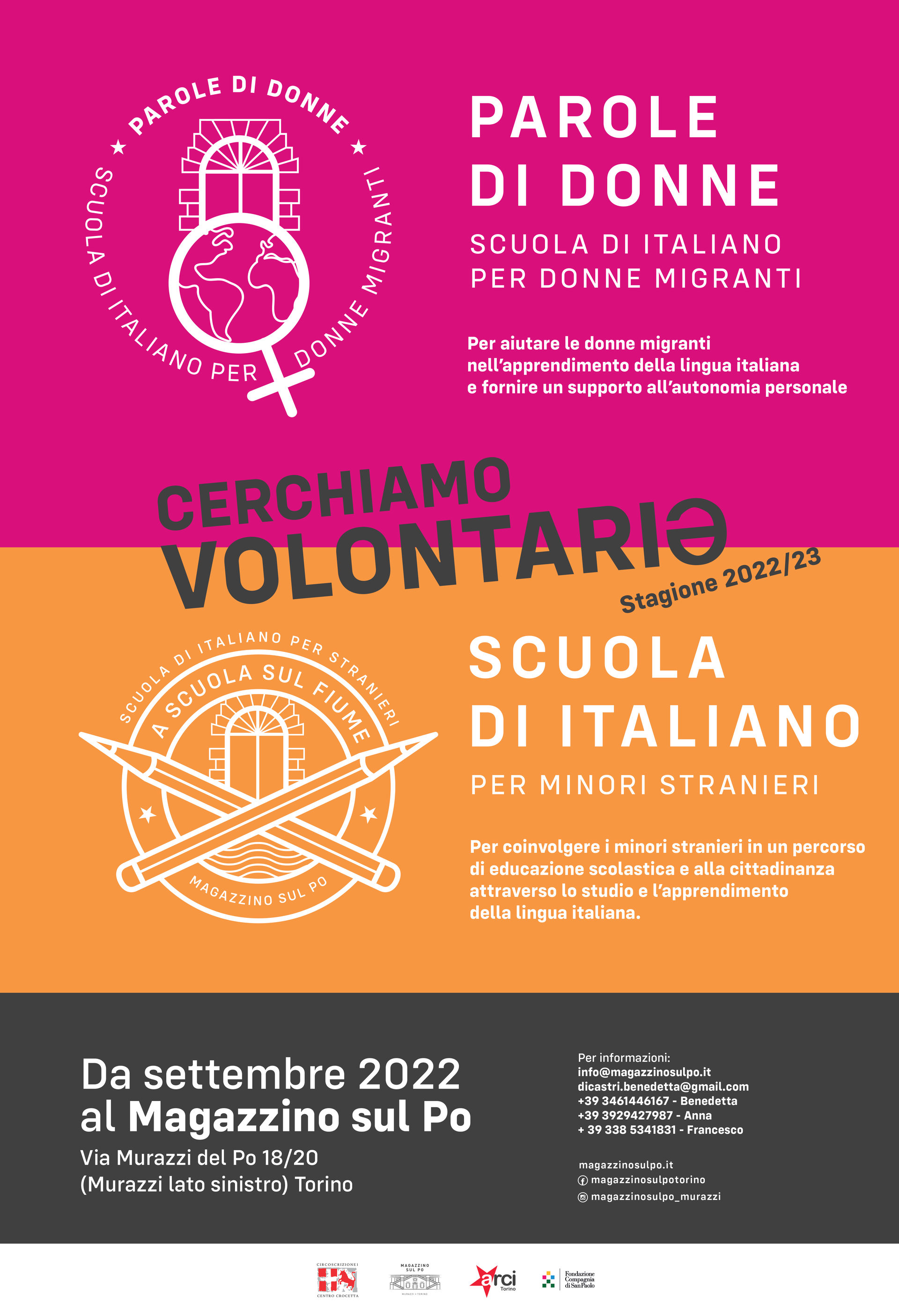 Magazzino sul Po è alla ricerca di volontari per le nostre scuole di italiano!