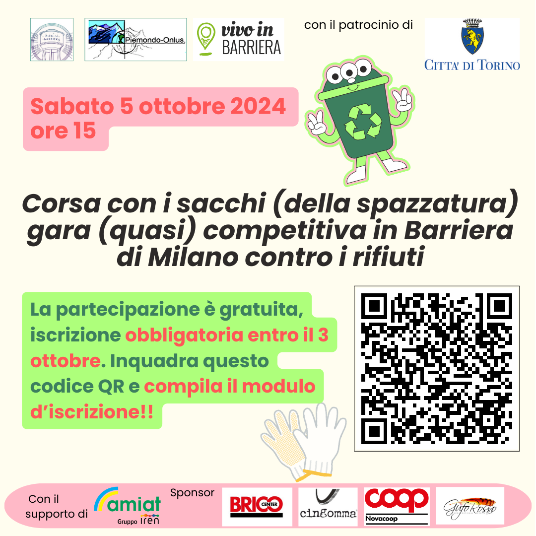 Corsa (quasi) competitiva in Barriera di Milano contro i rifiuti