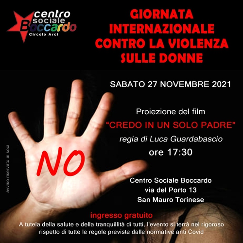 Giornata contro la violenza sulle donne: proiezione di "CREDO IN UN SOLO PADRE"