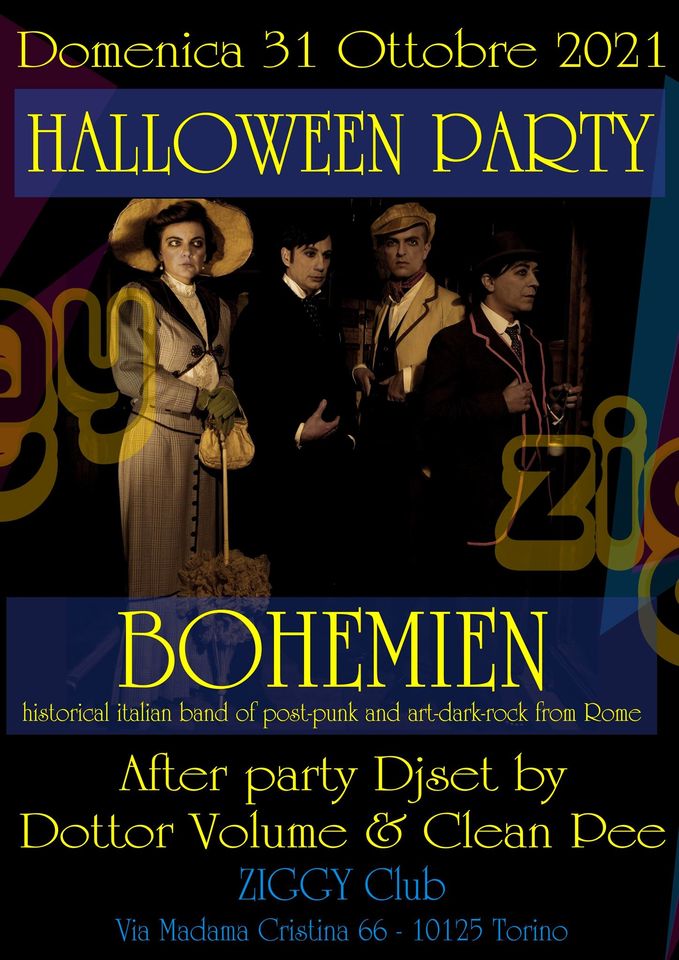 BOHEMIEN (from Rome) + Halloween Party DJset By Dott. Volume & Clean Pee